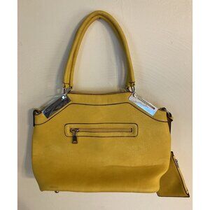 Black River Large Yellow Leather Women's Handbag Over Shoulder